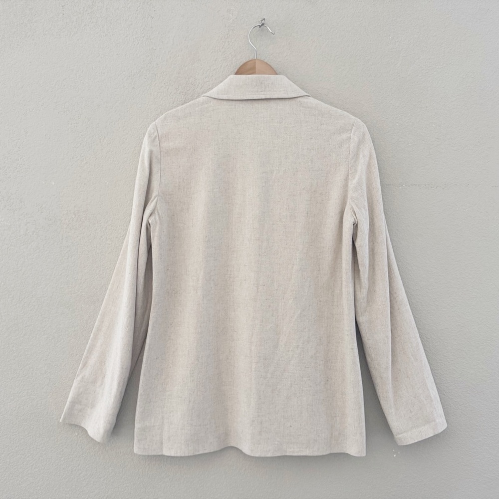Z Supply Chateau Linen Blazer Med Beige Marled Textured Minimalist Classic Chic - Picture 6 of 14